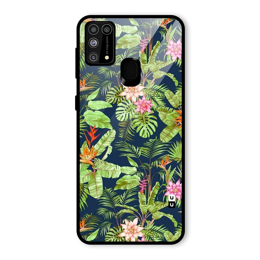 Tiny Flower Leaves Glass Back Case for Galaxy F41