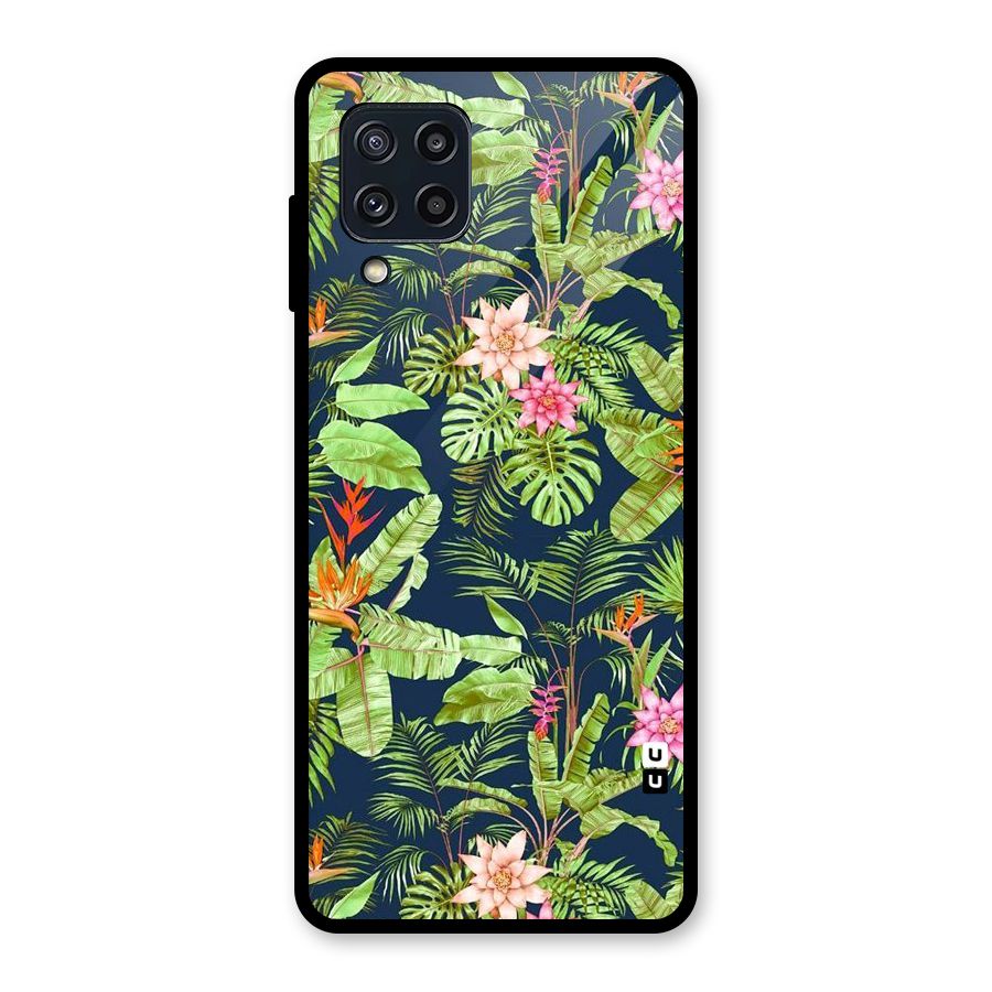 Tiny Flower Leaves Glass Back Case for Galaxy M32