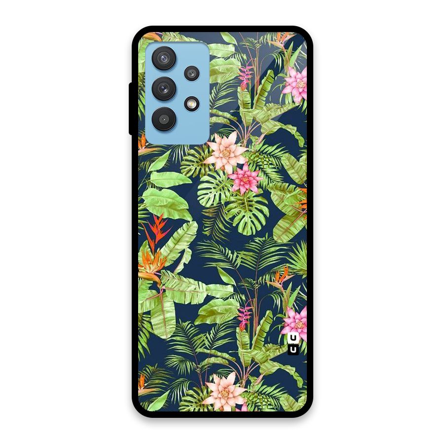 Tiny Flower Leaves Glass Back Case for Galaxy M32 5G