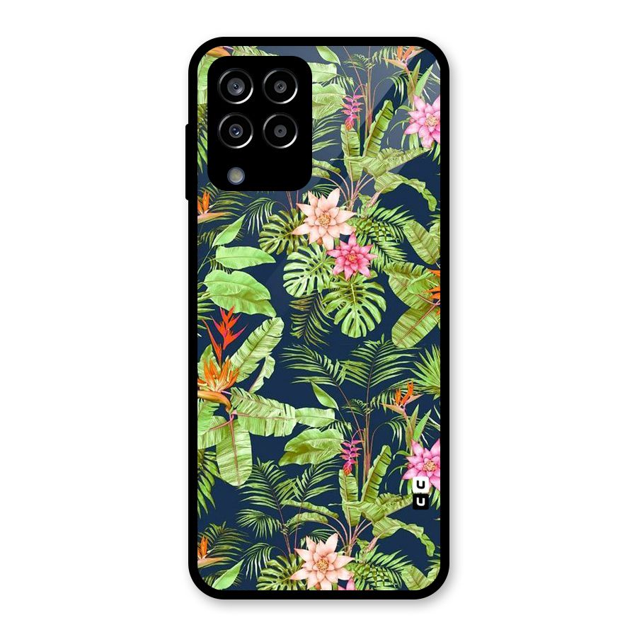 Tiny Flower Leaves Glass Back Case for Galaxy M33