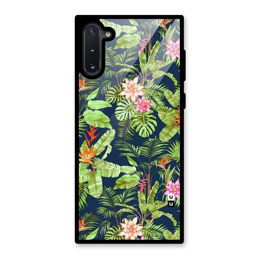 Tiny Flower Leaves Glass Back Case for Galaxy Note 10