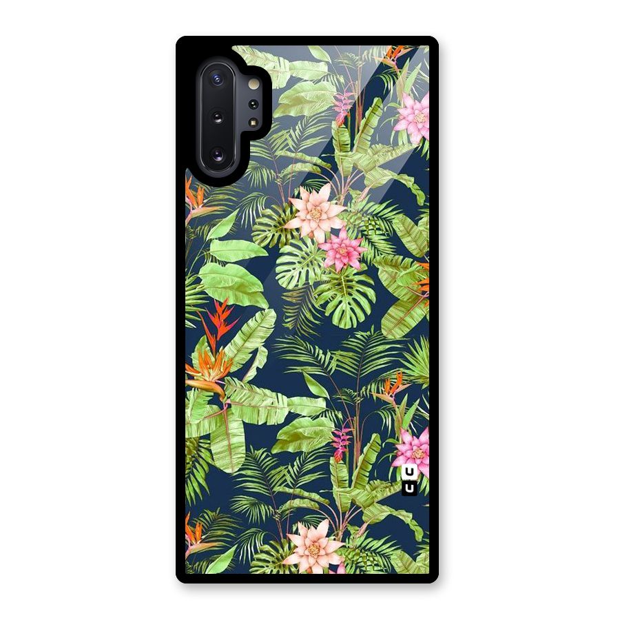 Tiny Flower Leaves Glass Back Case for Galaxy Note 10 Plus