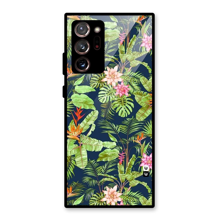 Tiny Flower Leaves Glass Back Case for Galaxy Note 20 Ultra