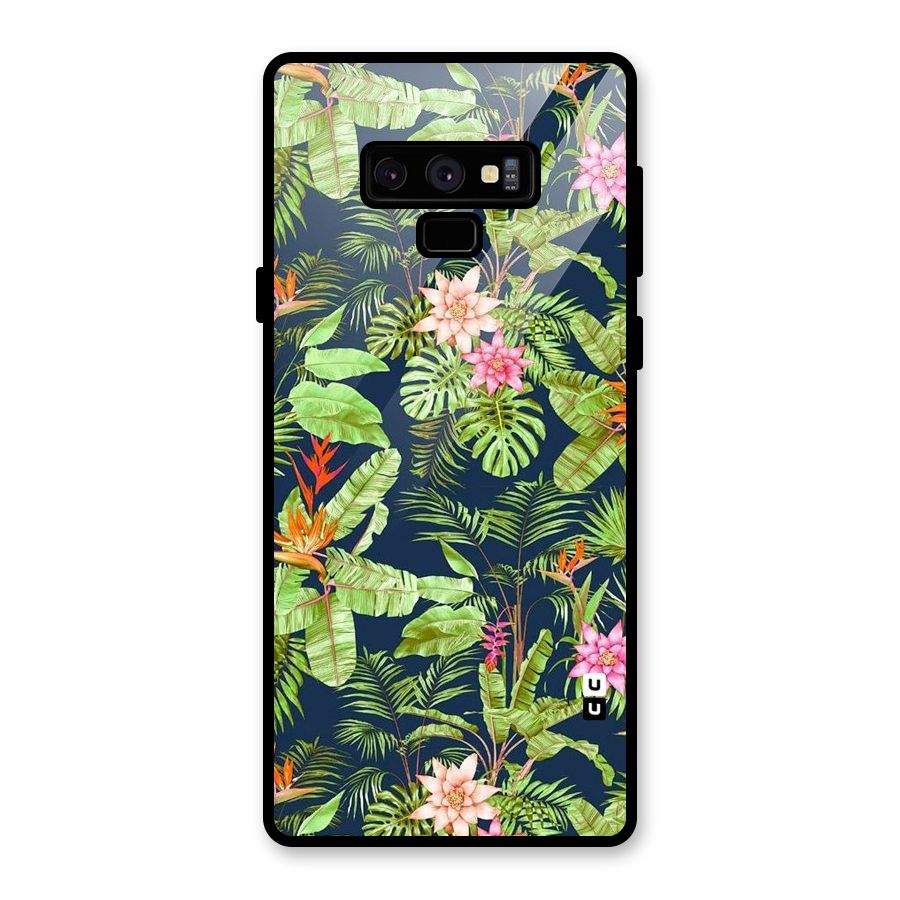 Tiny Flower Leaves Glass Back Case for Galaxy Note 9