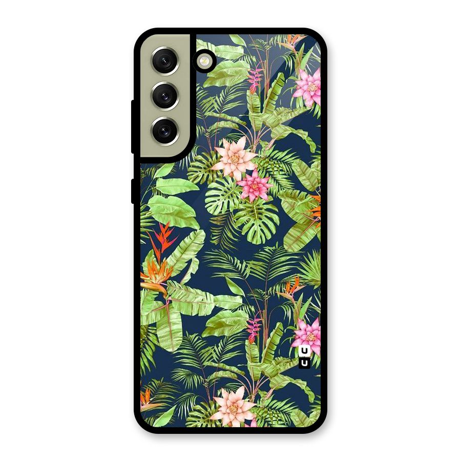 Tiny Flower Leaves Glass Back Case for Galaxy S21 FE 5G