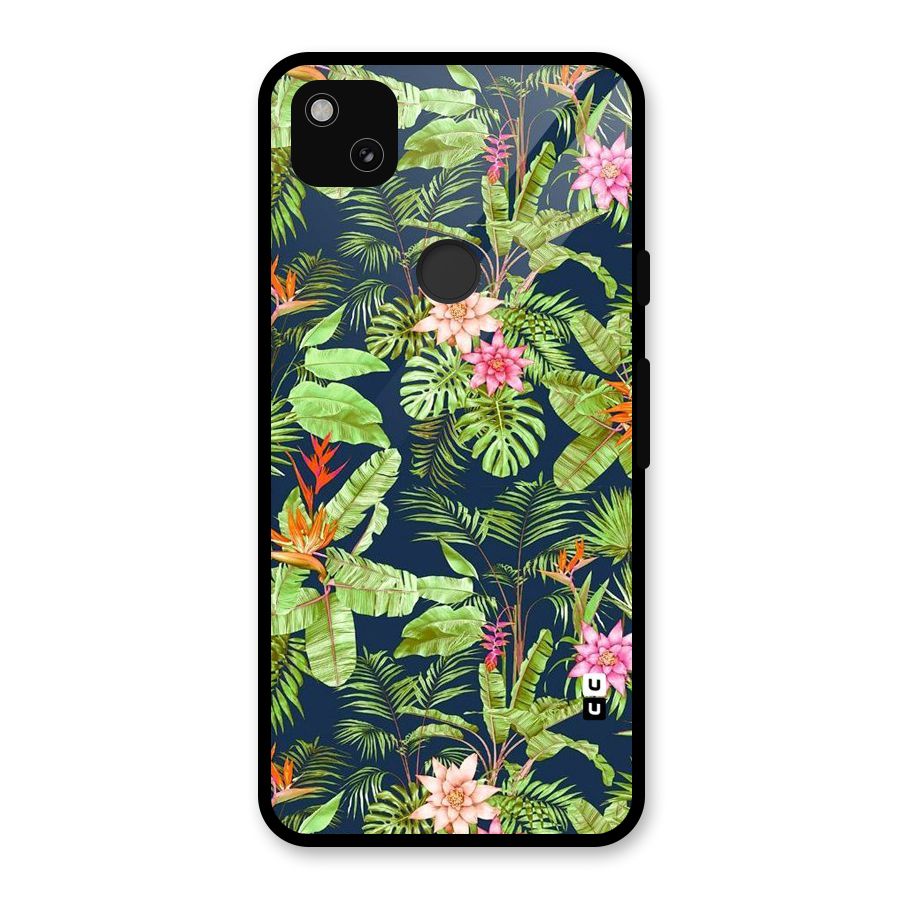 Tiny Flower Leaves Glass Back Case for Google Pixel 4a