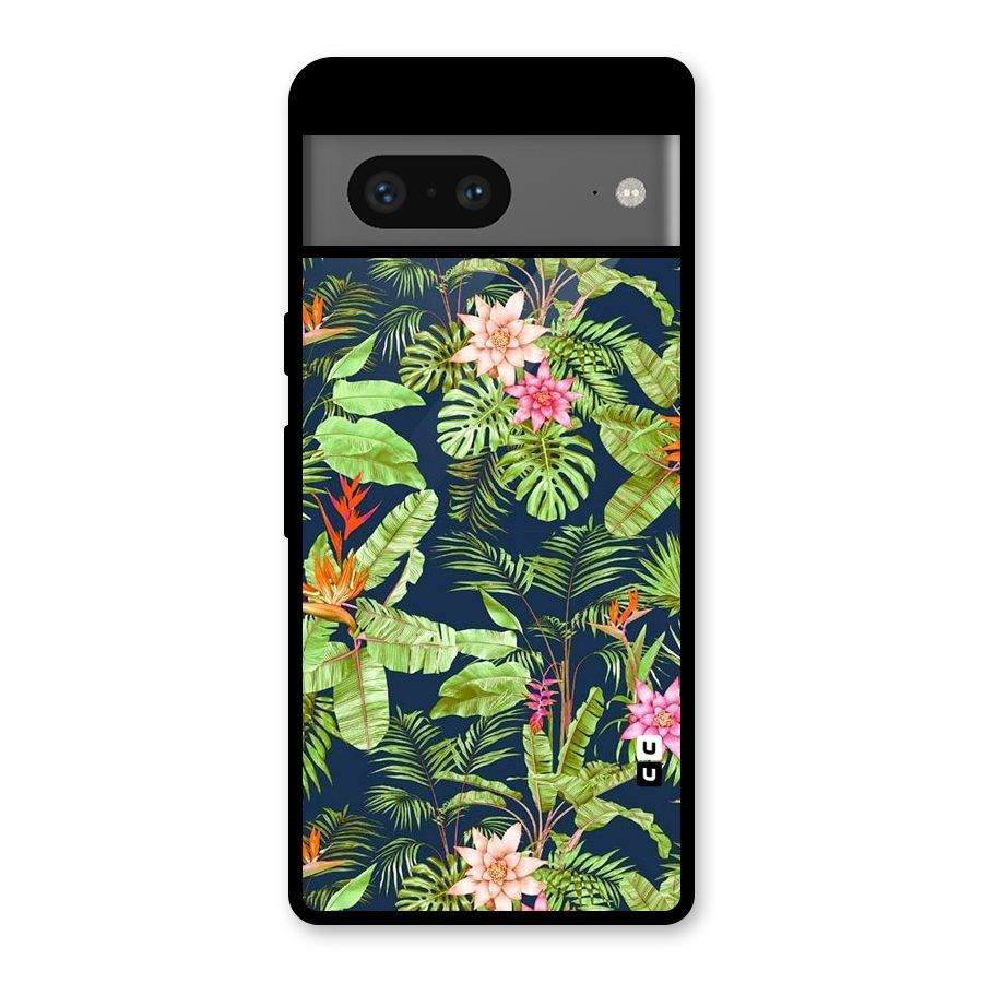 Tiny Flower Leaves Glass Back Case for Google Pixel 7