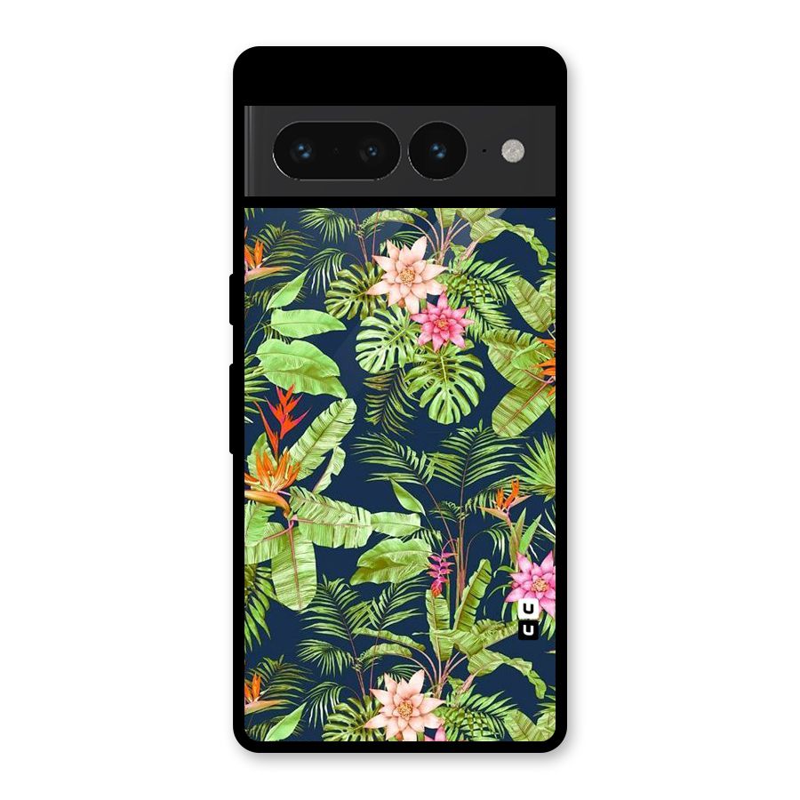 Tiny Flower Leaves Glass Back Case for Google Pixel 7 Pro
