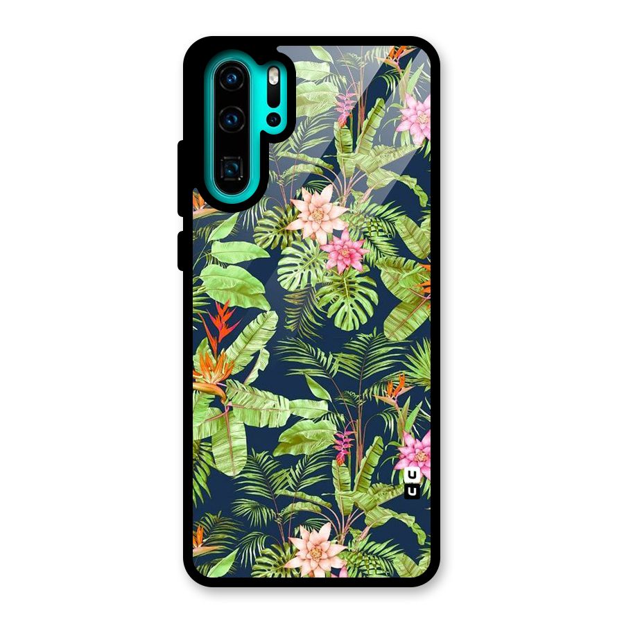 Tiny Flower Leaves Glass Back Case for Huawei P30 Pro
