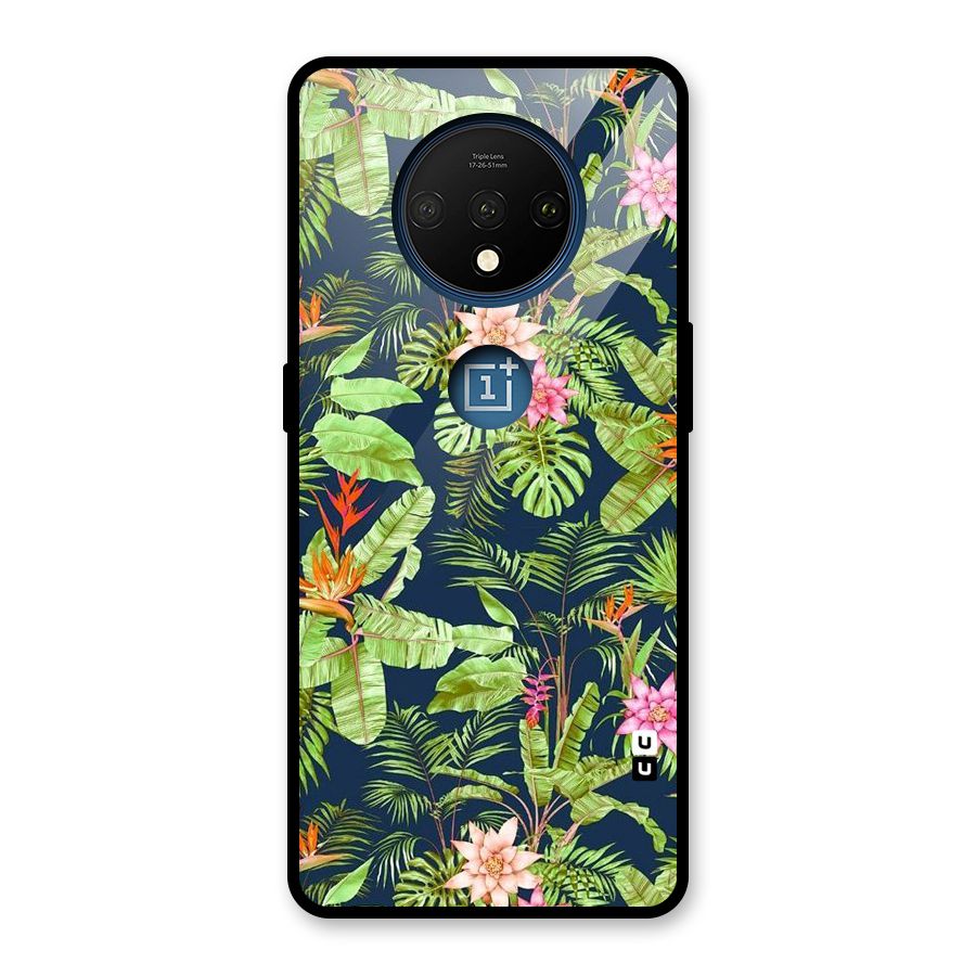 Tiny Flower Leaves Glass Back Case for OnePlus 7T