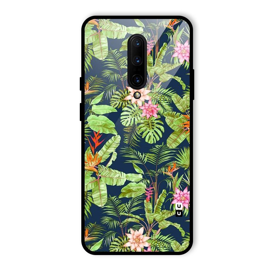 Tiny Flower Leaves Glass Back Case for OnePlus 7 Pro