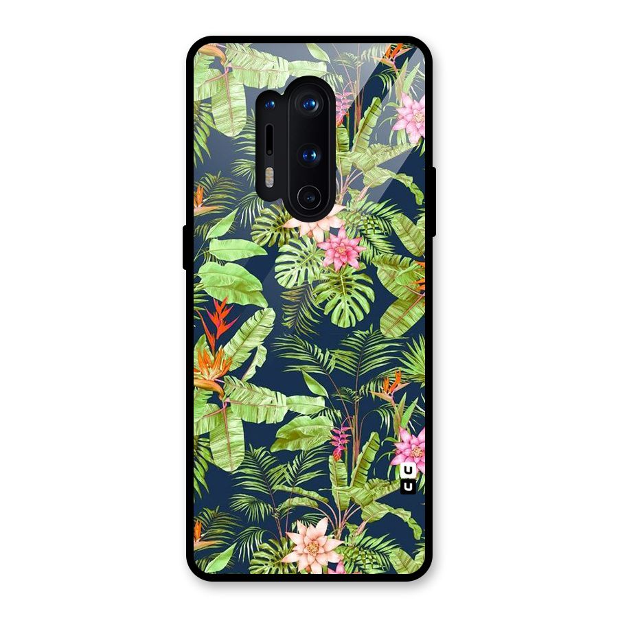 Tiny Flower Leaves Glass Back Case for OnePlus 8 Pro