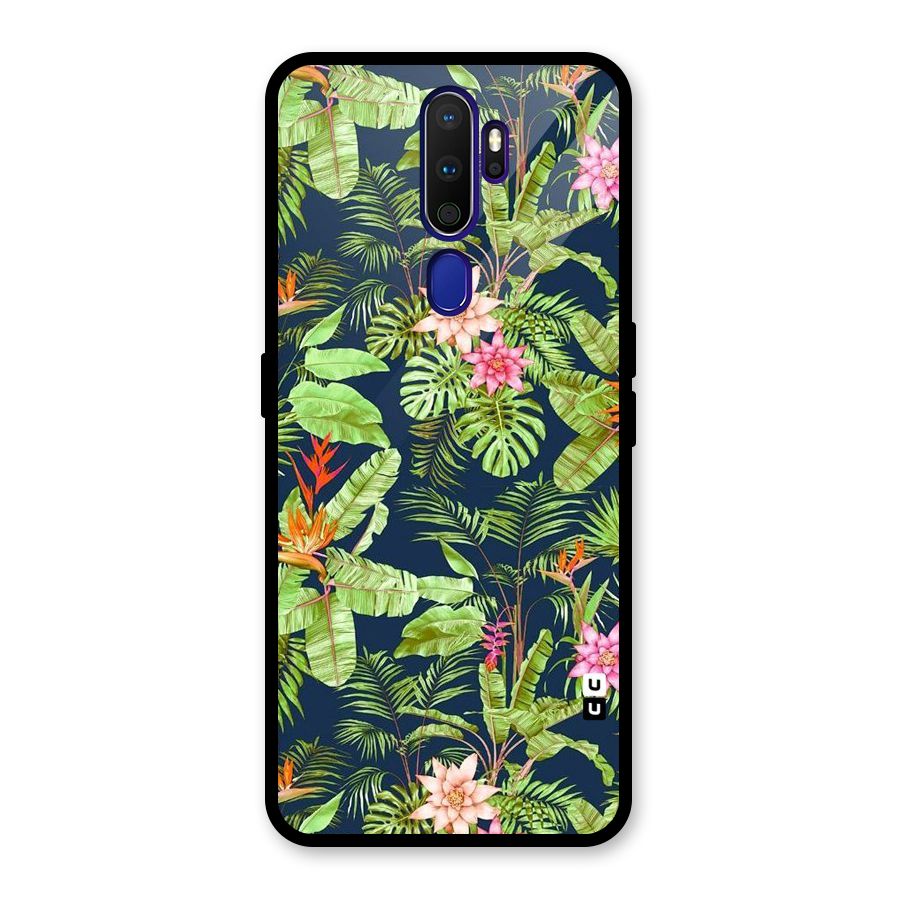Tiny Flower Leaves Glass Back Case for Oppo A9 (2020)