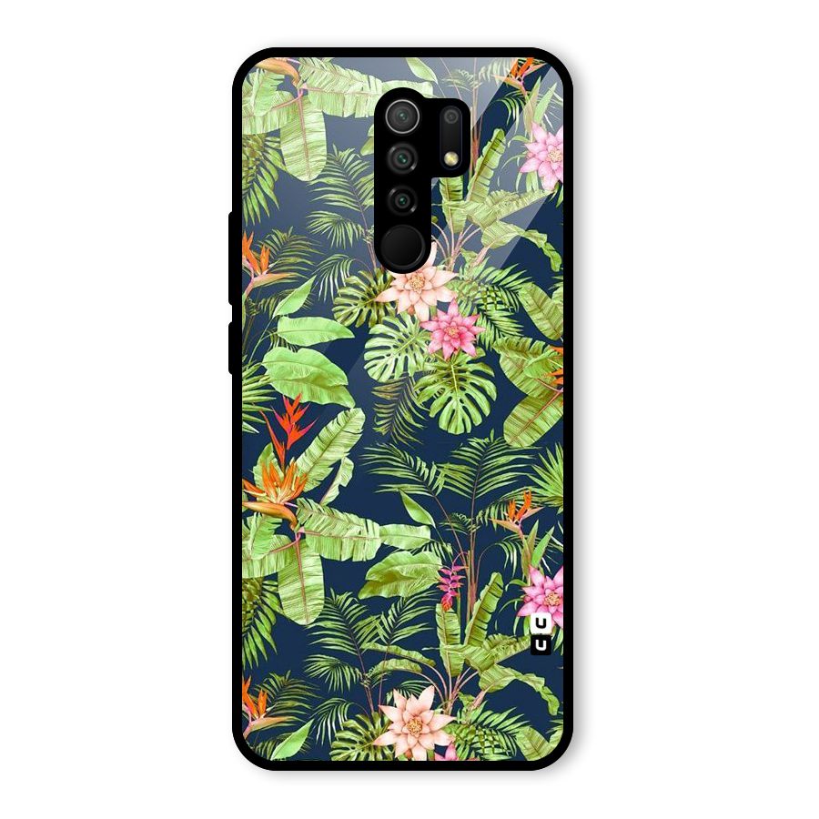 Tiny Flower Leaves Glass Back Case for Poco M2