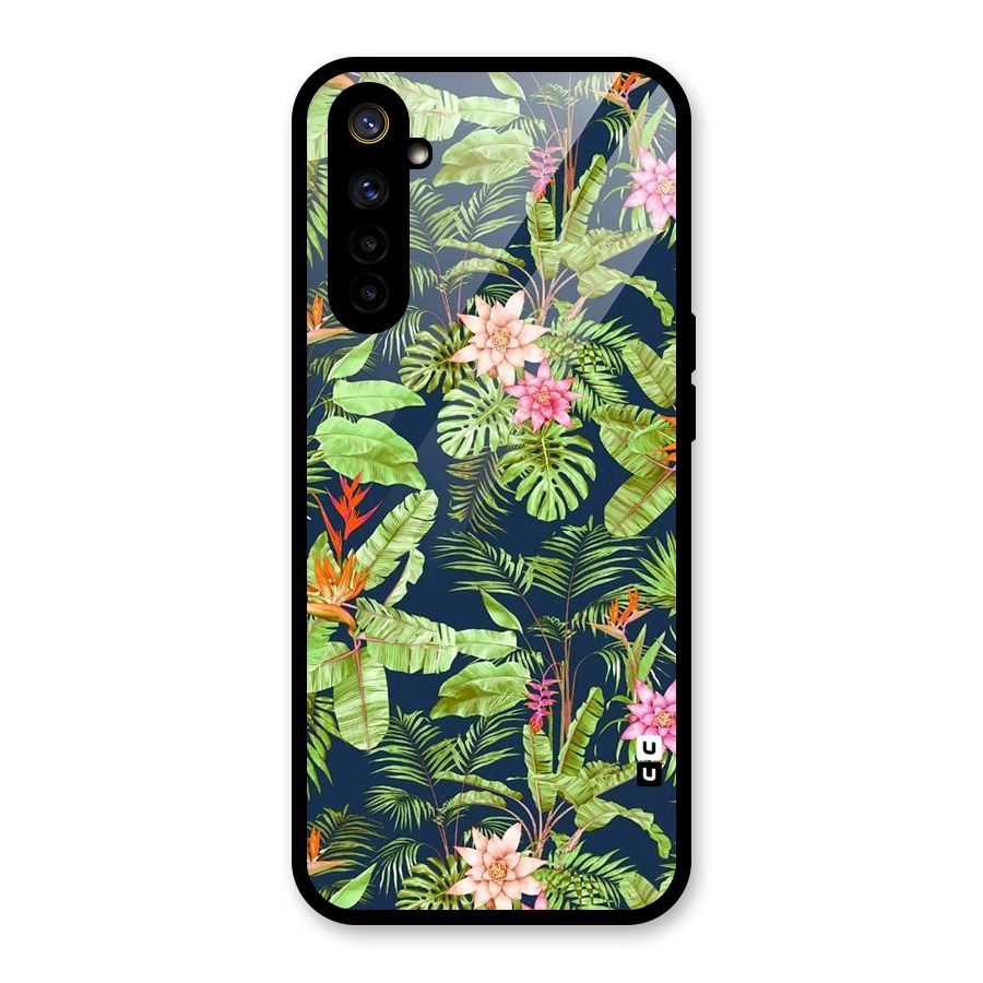 Tiny Flower Leaves Glass Back Case for Realme 6