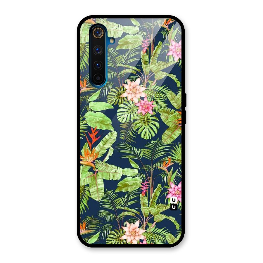 Tiny Flower Leaves Glass Back Case for Realme 6 Pro