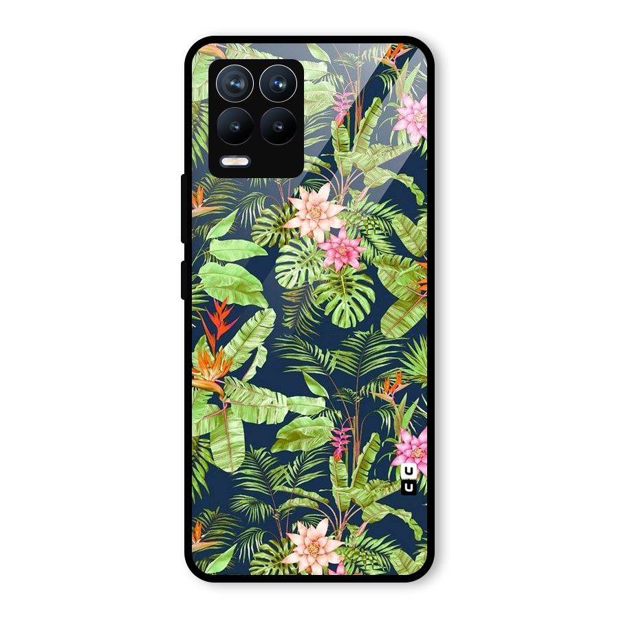 Tiny Flower Leaves Glass Back Case for Realme 8 Pro