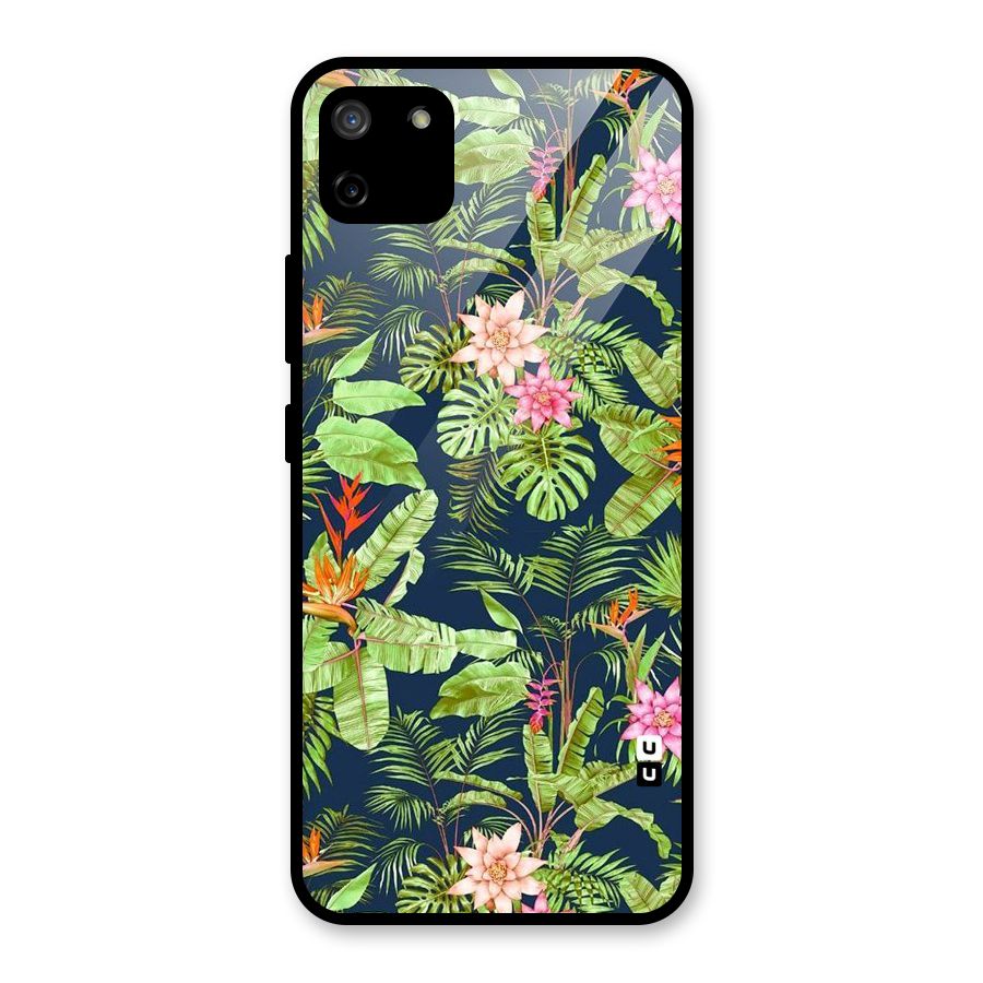 Tiny Flower Leaves Glass Back Case for Realme C11
