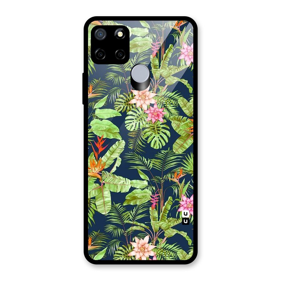 Tiny Flower Leaves Glass Back Case for Realme Narzo 30A