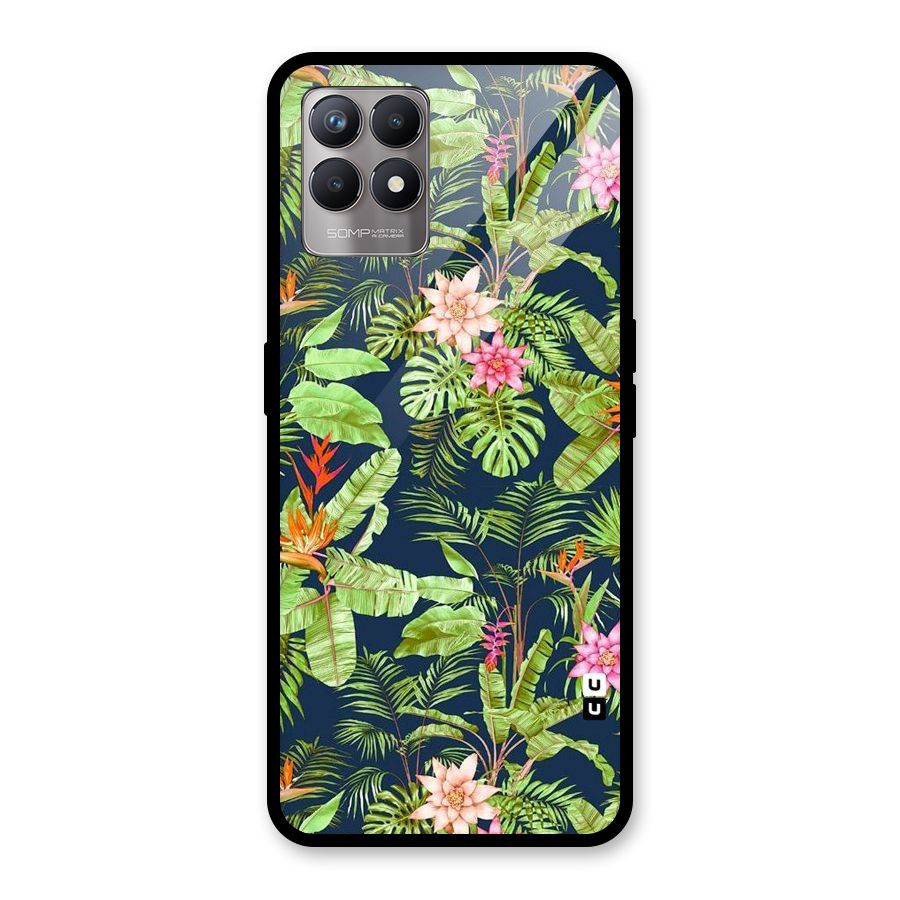 Tiny Flower Leaves Glass Back Case for Realme Narzo 50