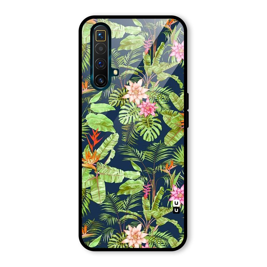 Tiny Flower Leaves Glass Back Case for Realme X3 SuperZoom