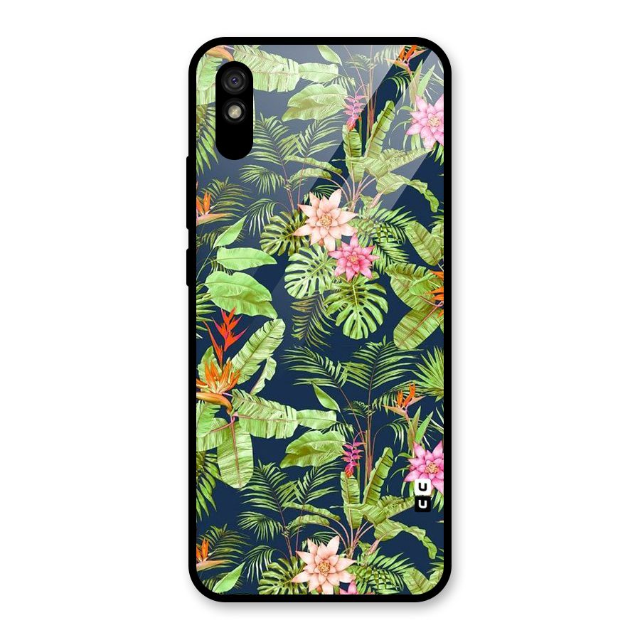 Tiny Flower Leaves Glass Back Case for Redmi 9i