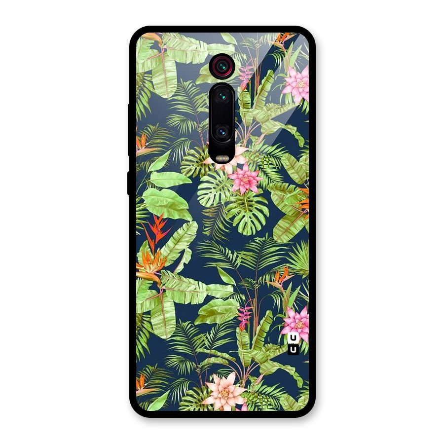 Tiny Flower Leaves Glass Back Case for Redmi K20