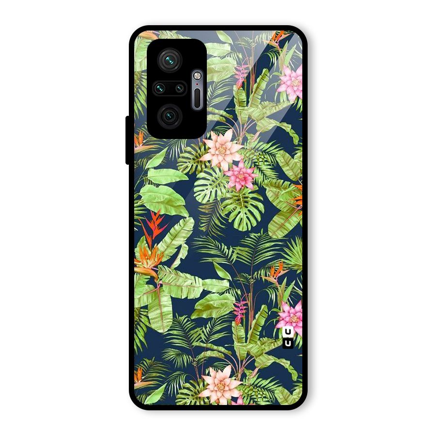 Tiny Flower Leaves Glass Back Case for Redmi Note 10 Pro