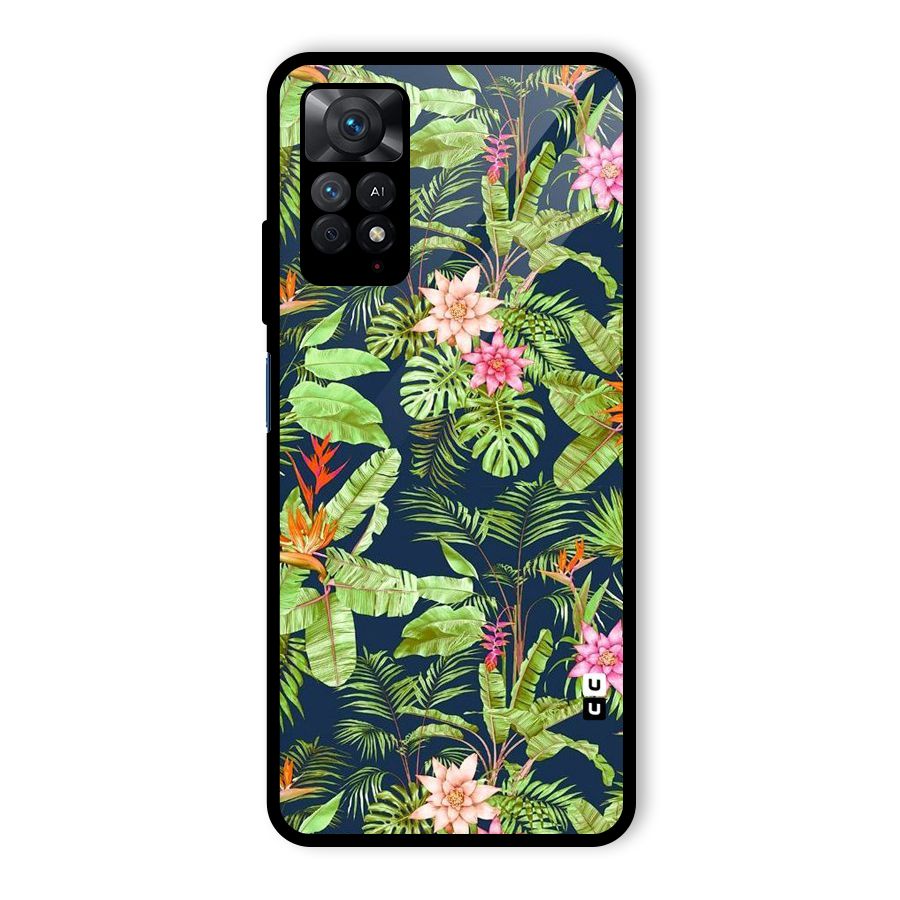 Tiny Flower Leaves Glass Back Case for Redmi Note 11 Pro