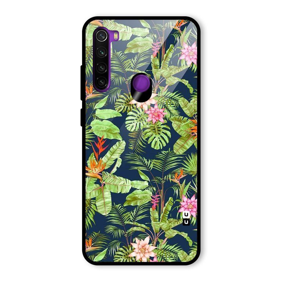 Tiny Flower Leaves Glass Back Case for Redmi Note 8