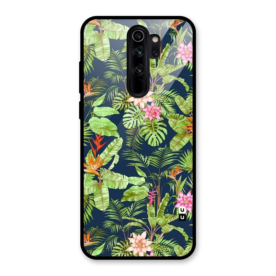 Tiny Flower Leaves Glass Back Case for Redmi Note 8 Pro