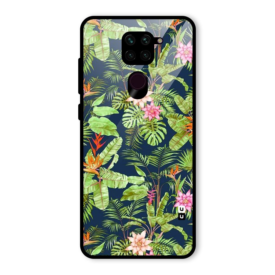 Tiny Flower Leaves Glass Back Case for Redmi Note 9