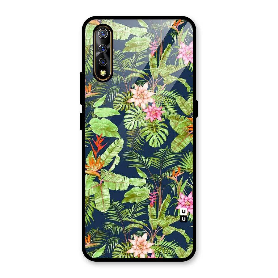 Tiny Flower Leaves Glass Back Case for Vivo S1