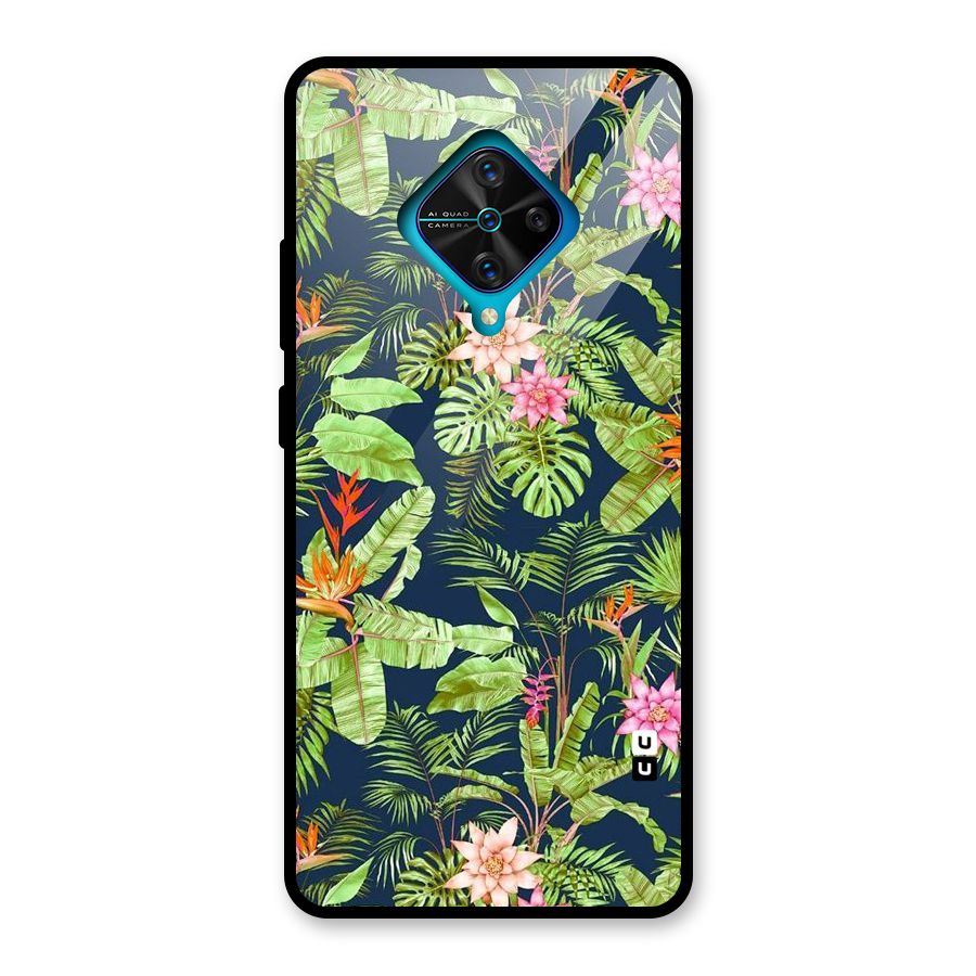 Tiny Flower Leaves Glass Back Case for Vivo S1 Pro