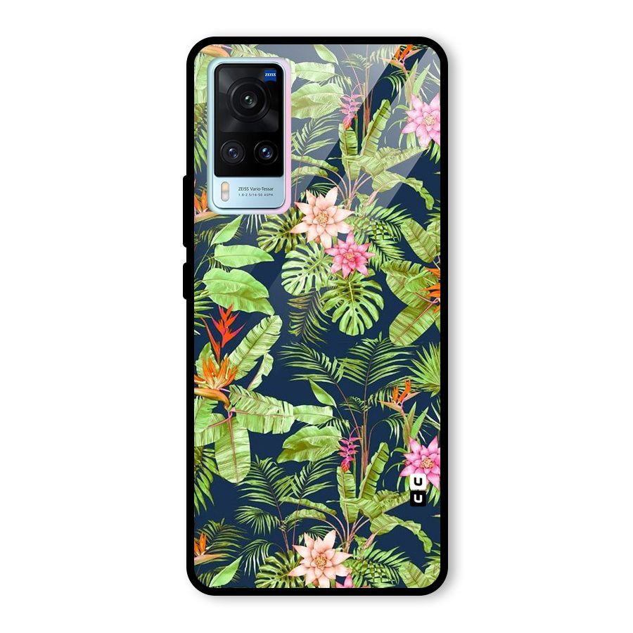 Tiny Flower Leaves Glass Back Case for Vivo X60
