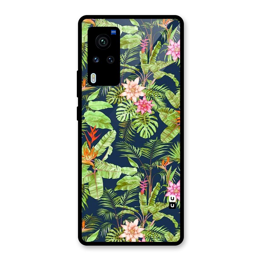 Tiny Flower Leaves Glass Back Case for Vivo X60 Pro