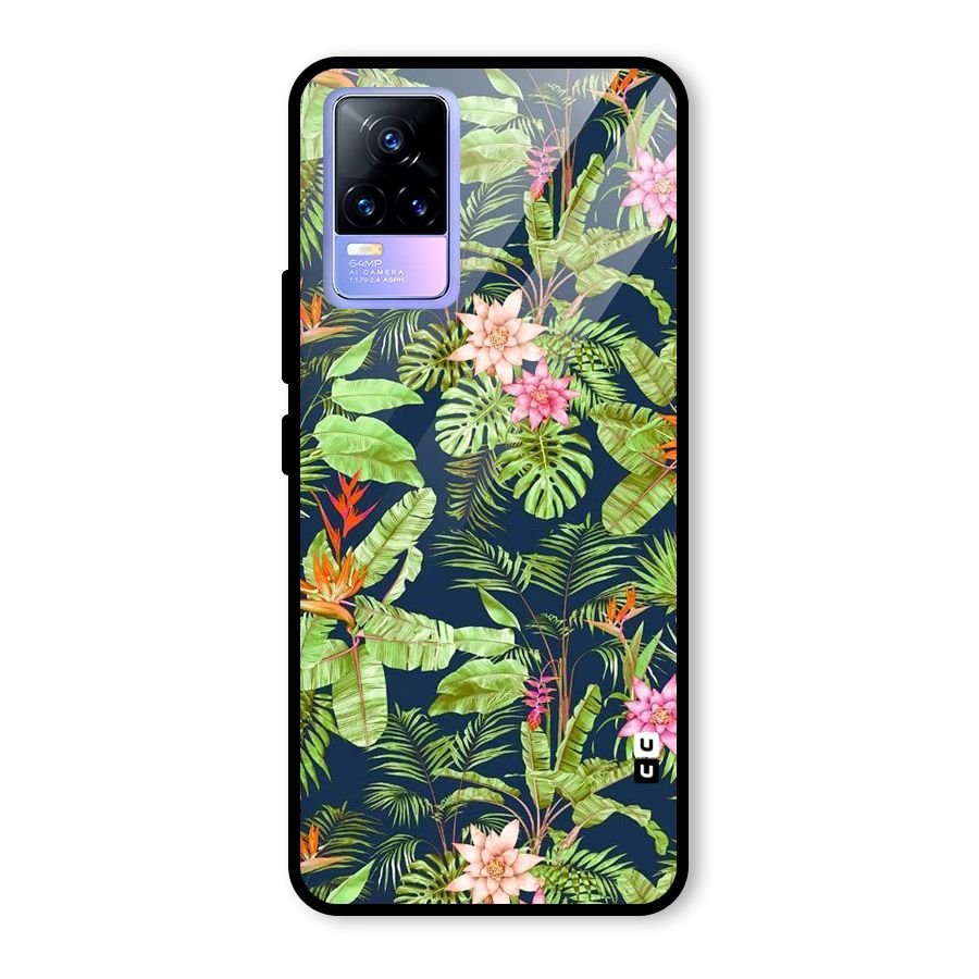 Tiny Flower Leaves Glass Back Case for Vivo Y73