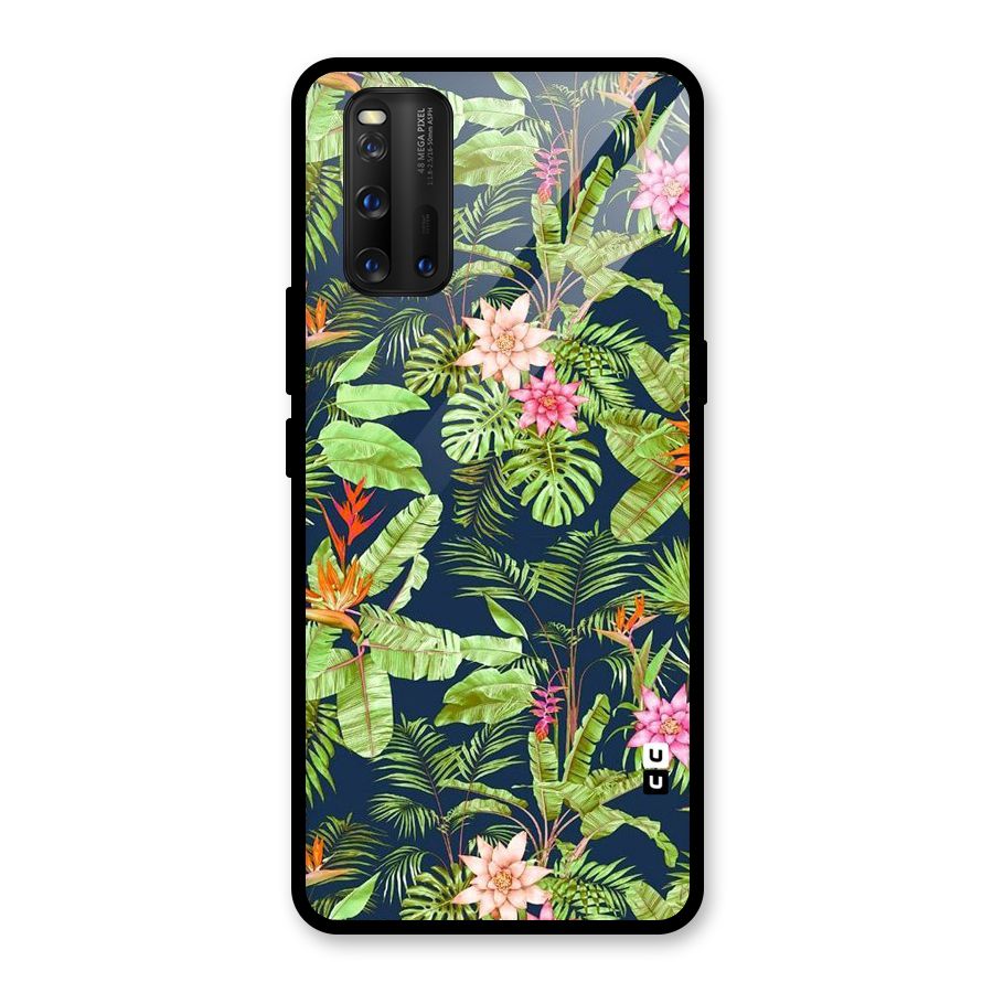 Tiny Flower Leaves Glass Back Case for Vivo iQOO 3