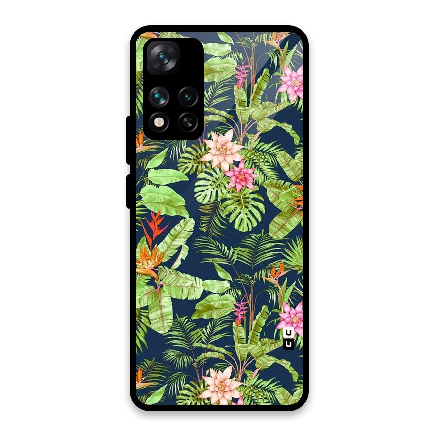 Tiny Flower Leaves Glass Back Case for Xiaomi 11i HyperCharge 5G