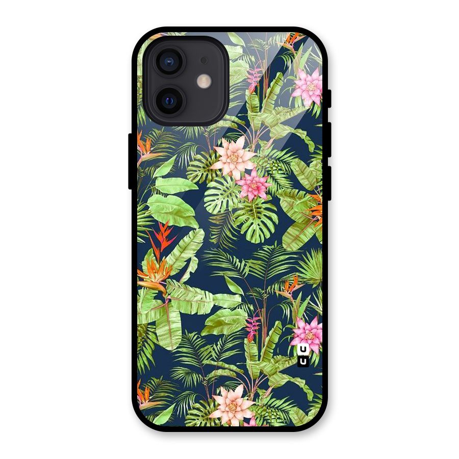 Tiny Flower Leaves Glass Back Case for iPhone 12