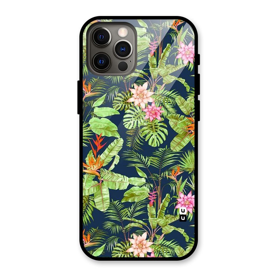 Tiny Flower Leaves Glass Back Case for iPhone 12 Pro