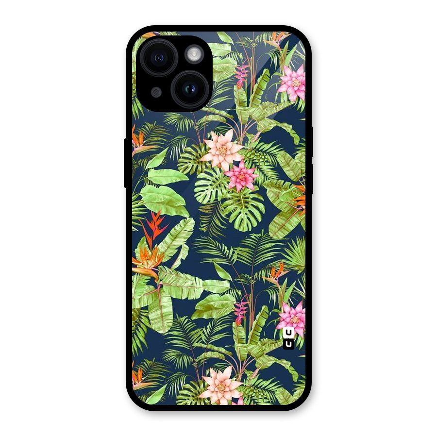 Tiny Flower Leaves Glass Back Case for iPhone 14
