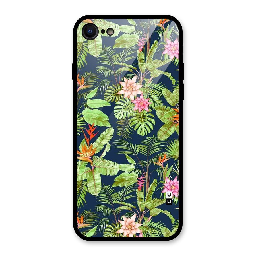 Tiny Flower Leaves Glass Back Case for iPhone SE 2022