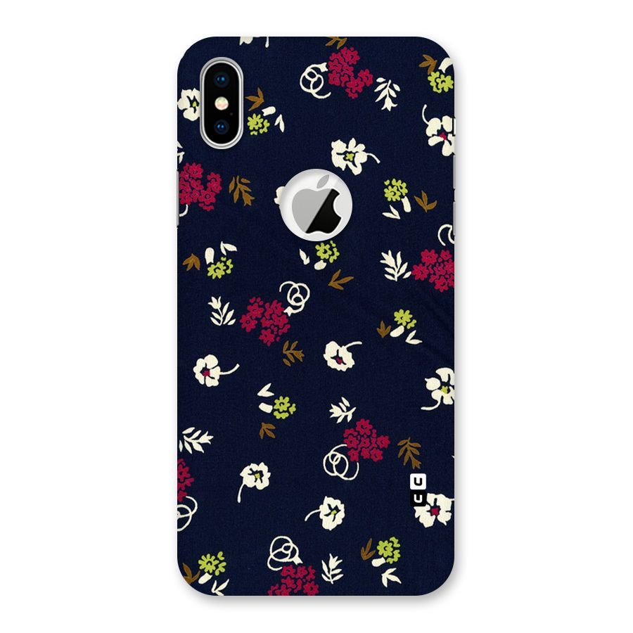 Tiny Flowers Back Case for iPhone X Logo Cut