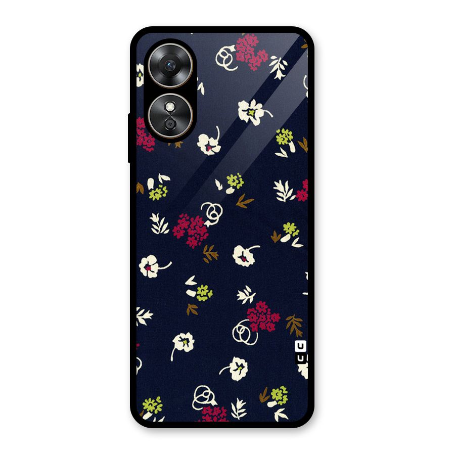 Tiny Flowers Glass Back Case for Oppo A17