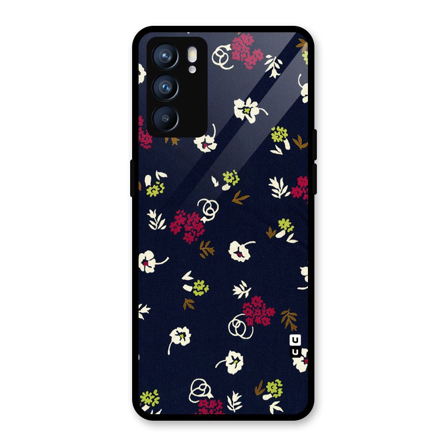 Tiny Flowers Glass Back Case for Oppo Reno6 5G