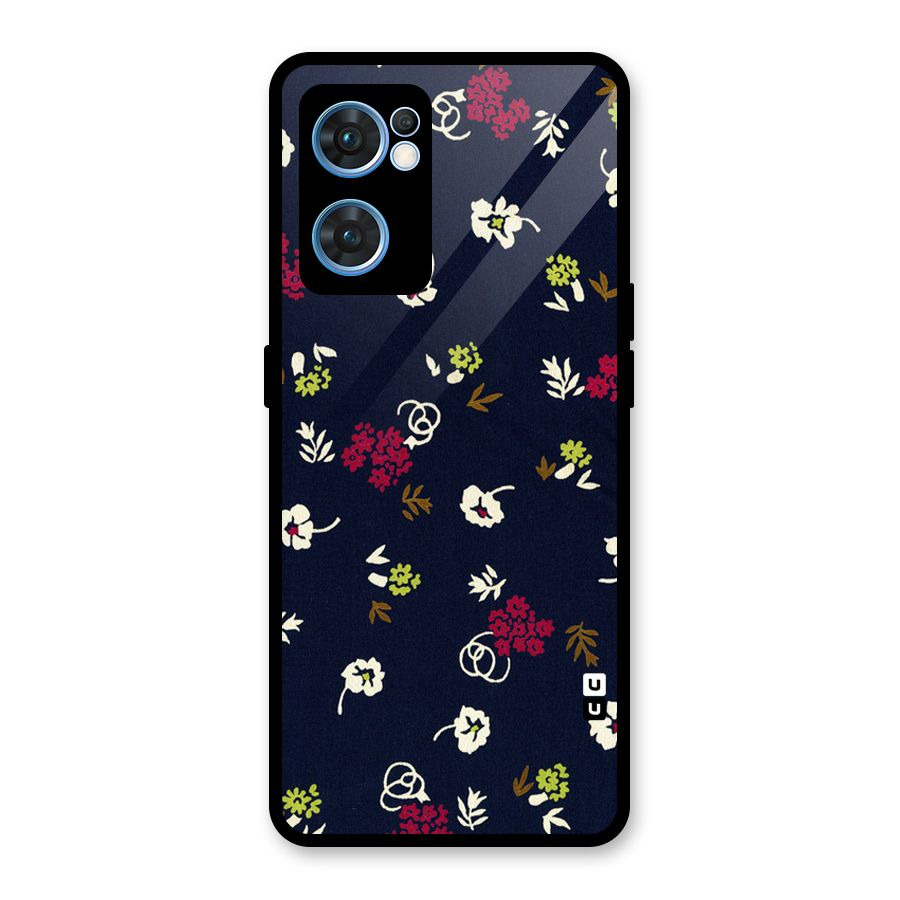 Tiny Flowers Glass Back Case for Oppo Reno7 5G