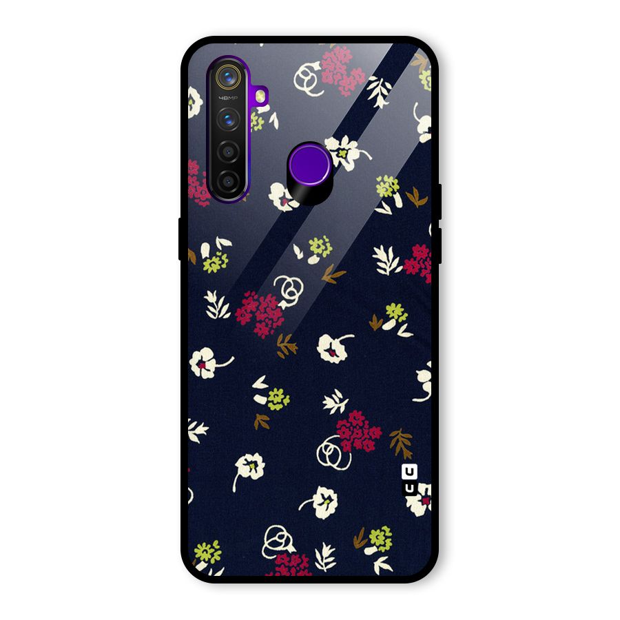 Tiny Flowers Glass Back Case for Realme 5 Pro