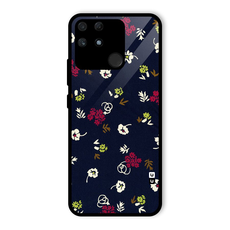 Tiny Flowers Glass Back Case for Realme Narzo 50A
