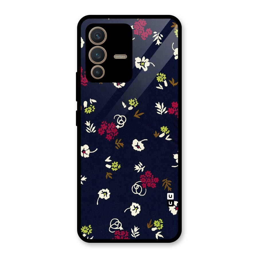 Tiny Flowers Glass Back Case for Vivo V23 5G